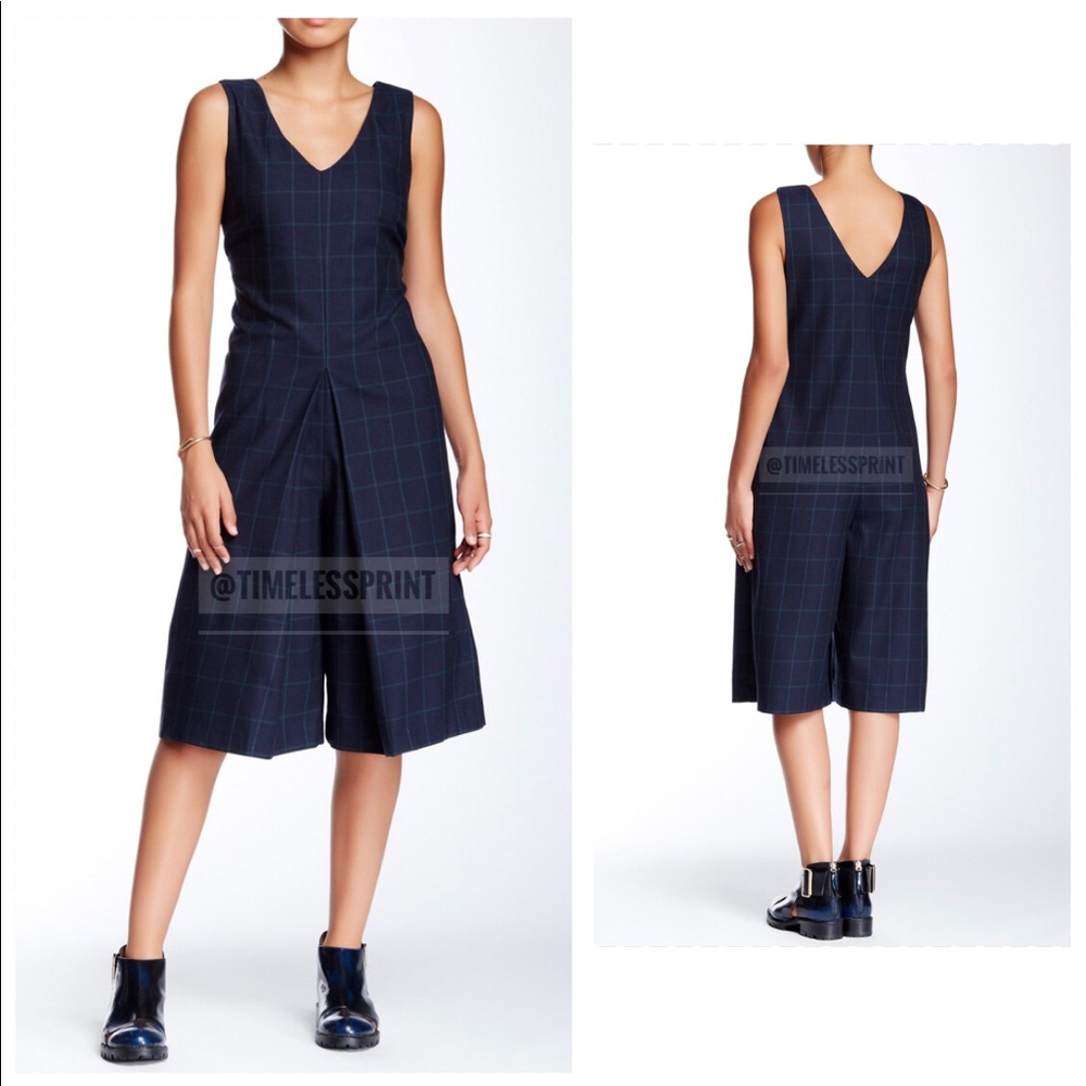 Romeo+Juliet Couture Blue/Green Plaid Jumpsuit